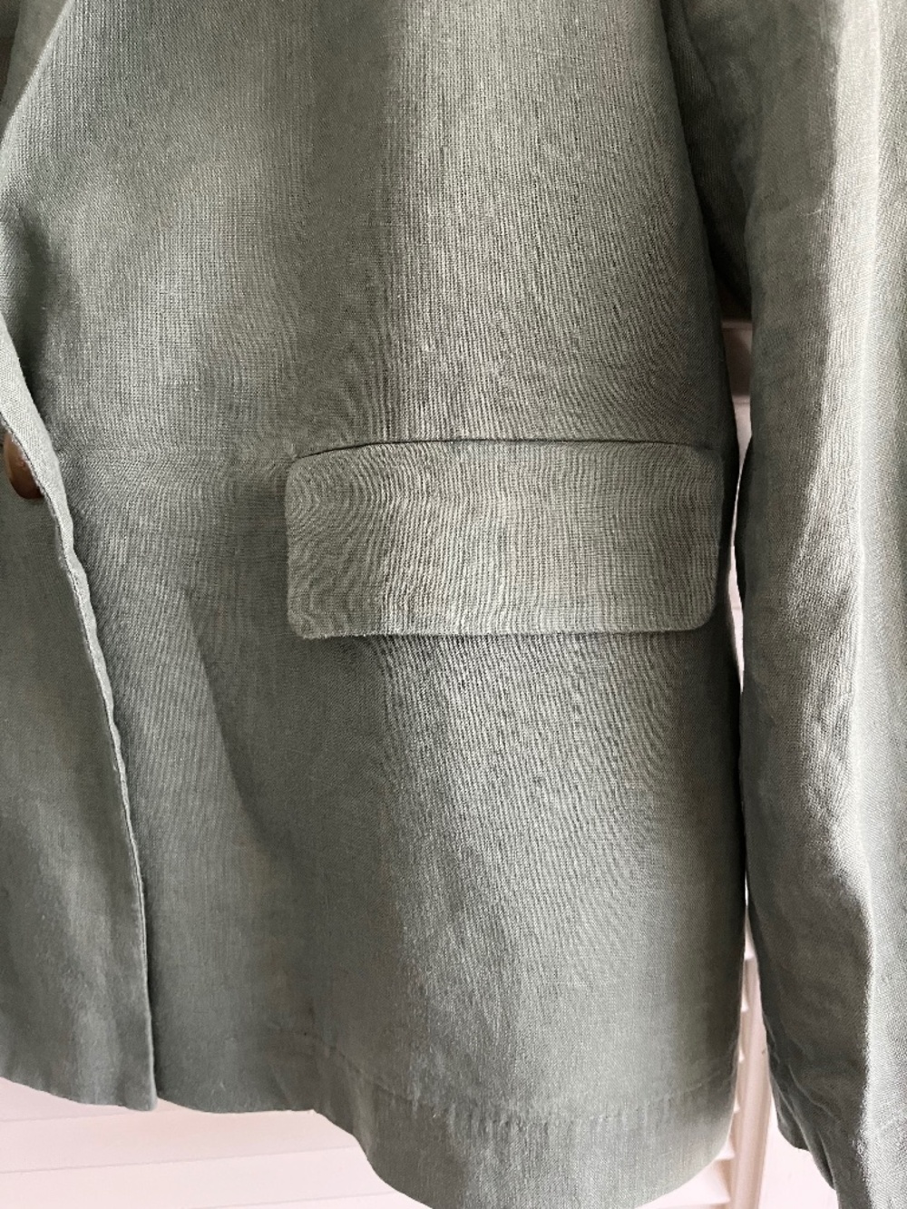 Quince 100% European Linen Sage Green Blazer Size XS - Picture 3 of 6